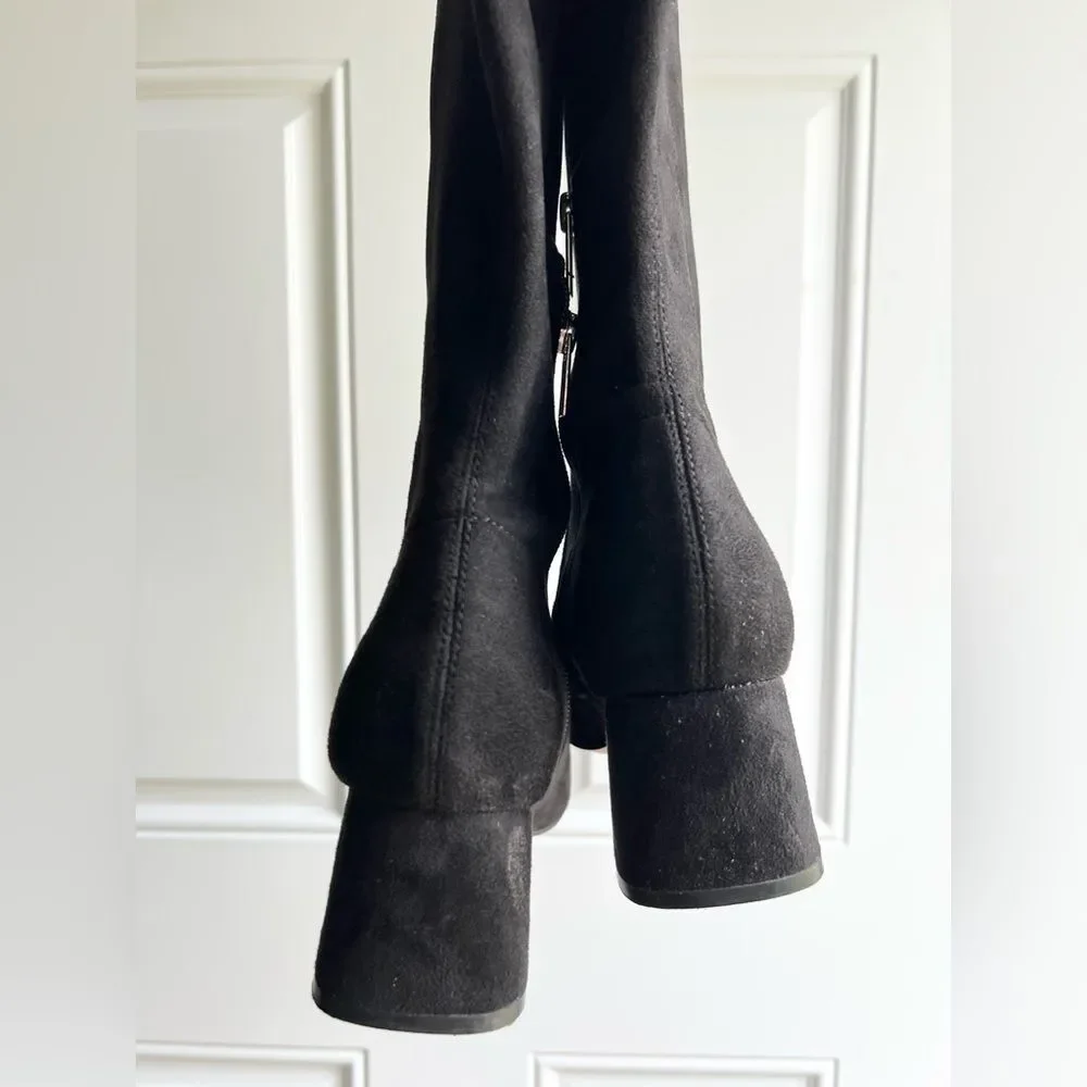 Marc Fisher Charlotte Over-the-Knee Faux-Suede Black Boot